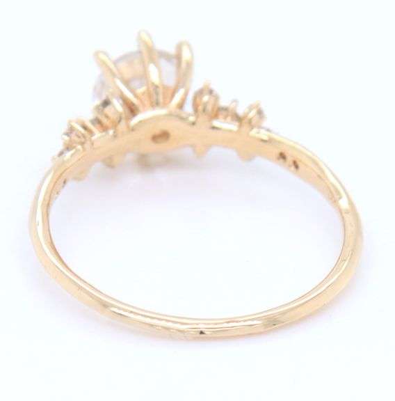 14kt Yellow gold Sofia Zakia faceted moonstone and diamond tethys ring