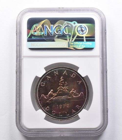 SP67 1972 Canada Silver Dollar NGC Beautifully Toned