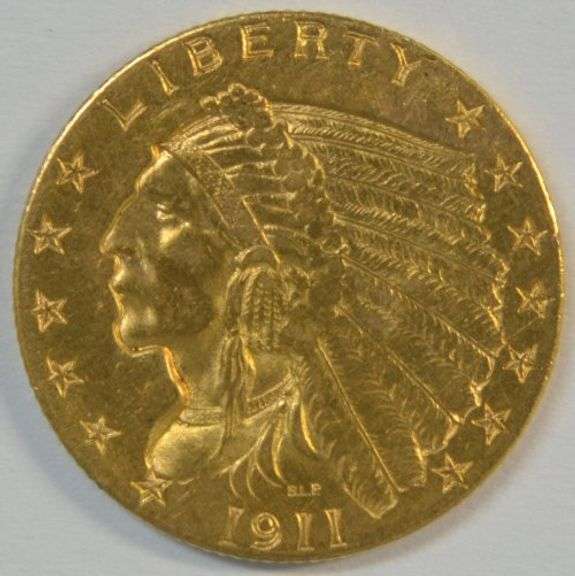 Nice and lustrous 1911 US $2.50 Indian Gold Piece
