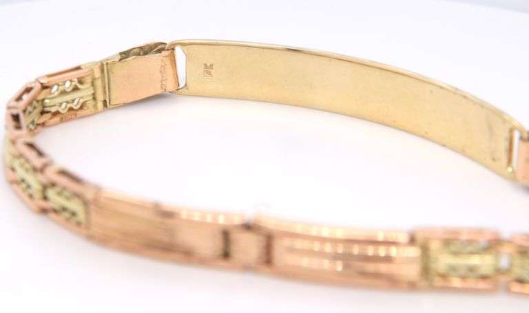 Vintage 2 tone gold ID bracelet