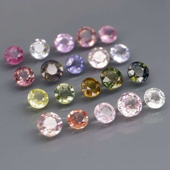 Glittering UNHEATED 20 piece 3.94ct fancy color Sapphire set