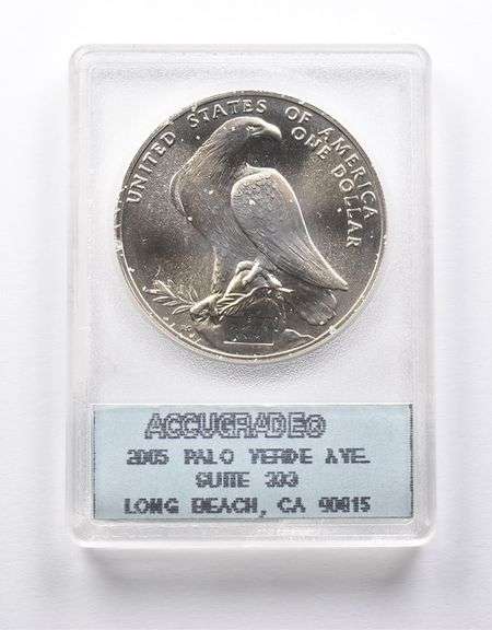 MS68 1984-P Olympic Commemorative Dollar Accugrade - Collectible Slab!