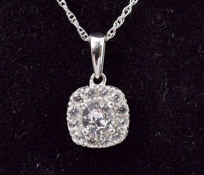 Sterling Silver CZ Pendant Necklace