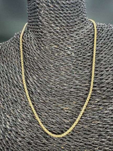 10k Yellow Gold-Hollow Round Box Link Chain 2.3mm Necklace 18"