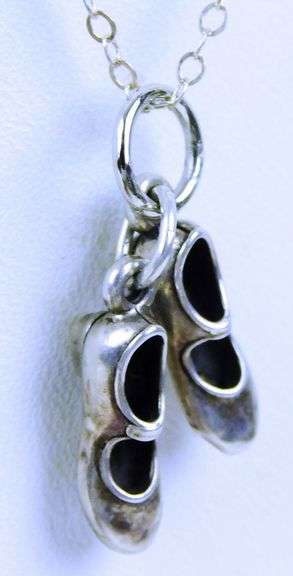 Vintage Sterling Tap Shoes Pendant & Chain