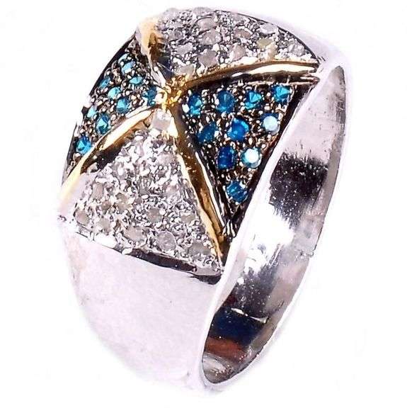 Gorgeous 14 Kt White Gold Plate 1.15 Ct Natural Diamond Ring