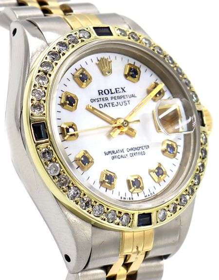 Rolex Datejust Two-Tone 6917, 26mm, Aftermarket Sapp & Diamond Dial & Sapphire Bezel, 18K & Steel