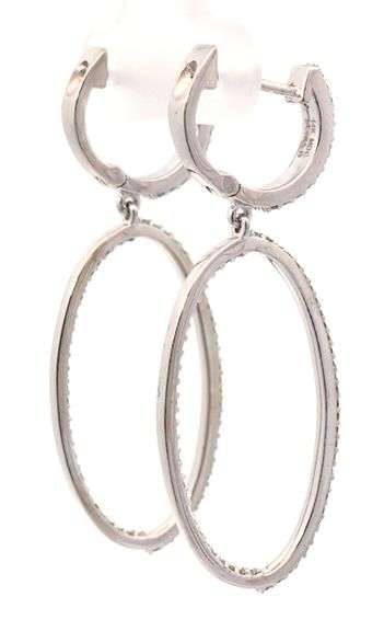 Sonia Bitton 0.65ctw Diamond Oval Drop Earrings in 14K