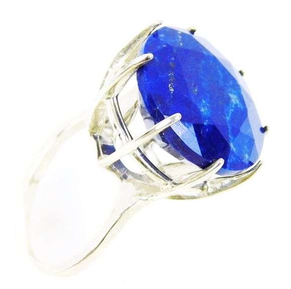 Stellar Sterling Ring with Huge Lapis Lazuli, 7.5