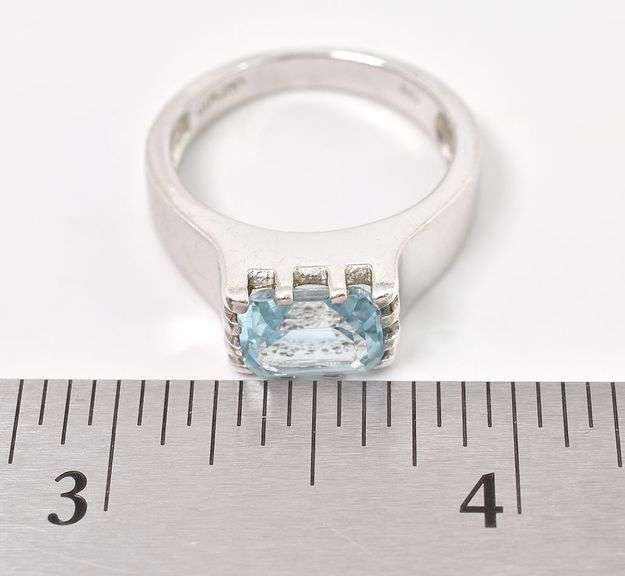 Sterling Silver Blue Gemstone Ring