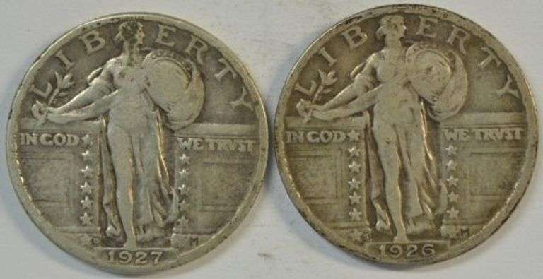 1926-S & 1927-D Standing Liberty Quarters in Sharp VF