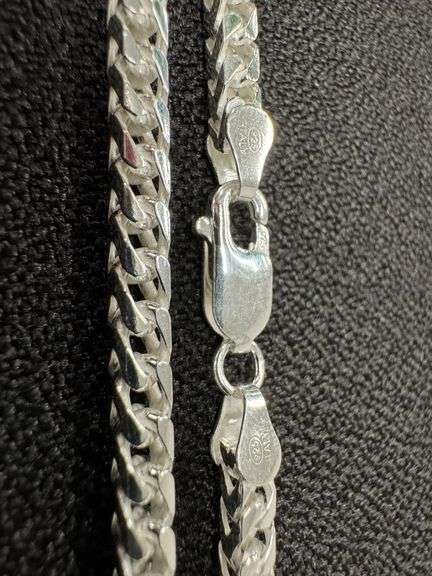Sterling Silver Men's Franco Chain 3.7mm Solid 925 Italy New Necklace 26"