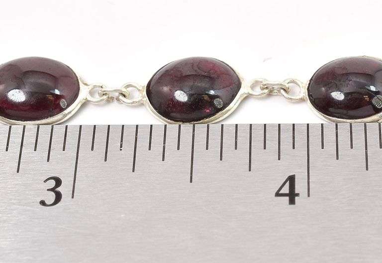 Sterling Silver Red Garnet Bracelet