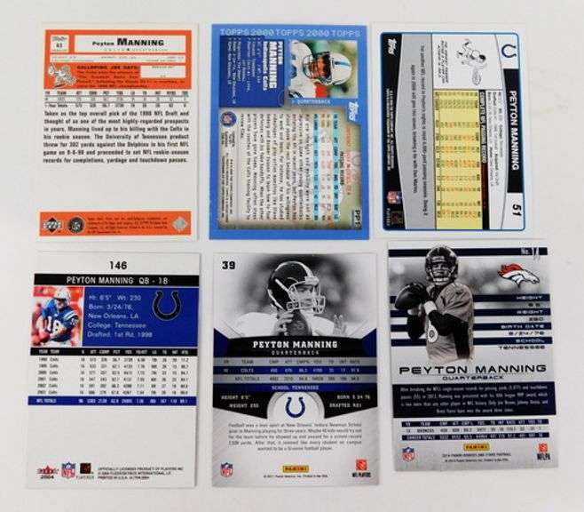 6 Peyton Manning Football Cards