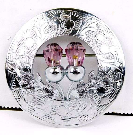 2 Vintage Scottish Thistle Pins