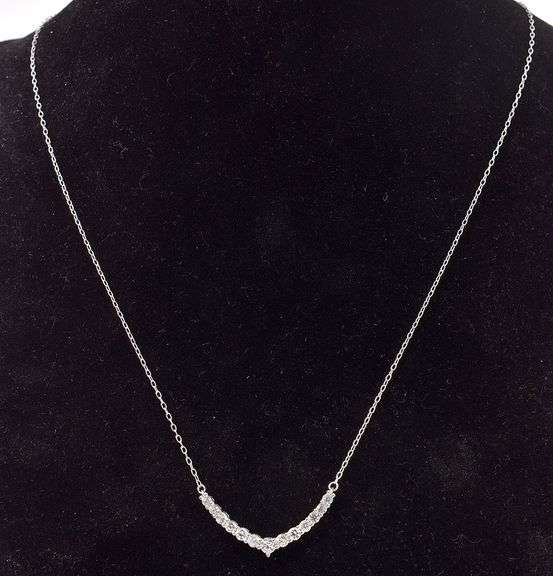 Sterling Silver CZ Gemstone Pendant Necklace