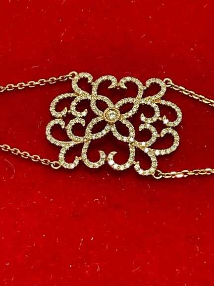 BRAND NEW 14K ROSE AND DIAMOND BRACELET