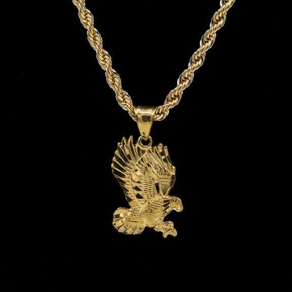 18 Kt Gold Plated Eagle Pendant And Chain