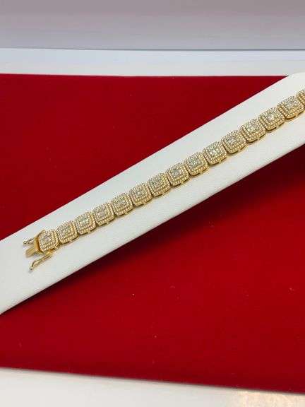 CERTIFIED 14K YELLOW GOLD AND DIAMOND BRACELET. 9.50 CARATS