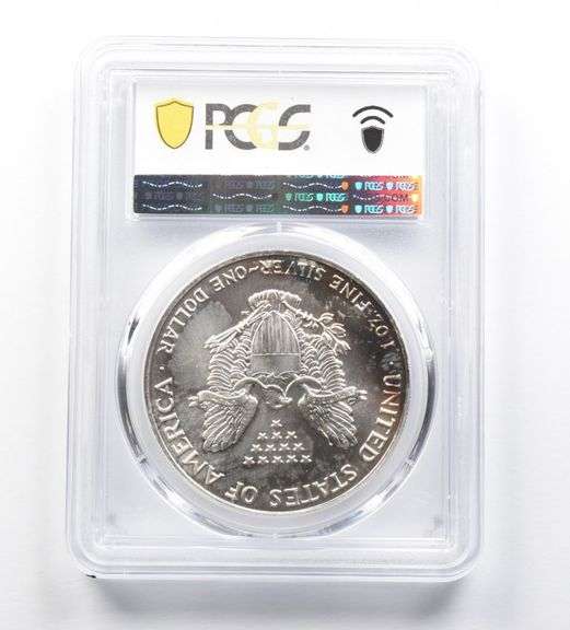 MS67 1991 American Silver Eagle PCGS Rainbow Peripheral Toning