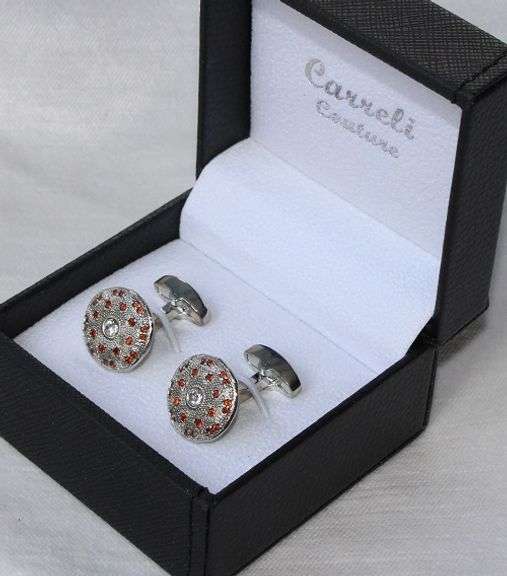 Handsome Pair Jeweled Style Cufflinks By Carelli
