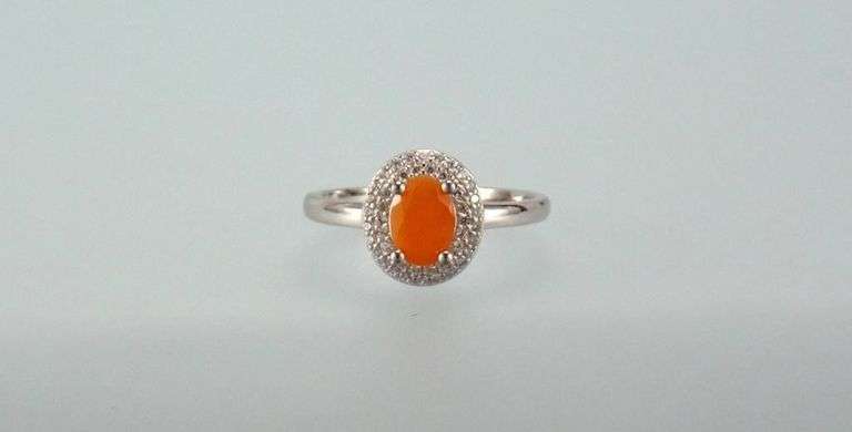 Natural 1.35 Ct Orange Fire Opal Ring