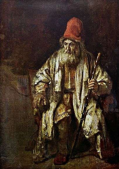 Vintage Rembrandt van Rijn, Old Man with Red Cap