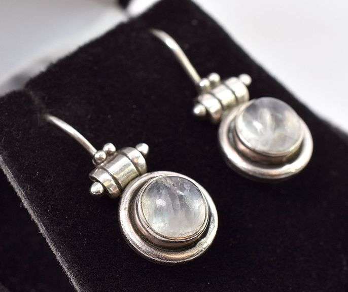 Sterling Silver Moonstone Dangle Earrings