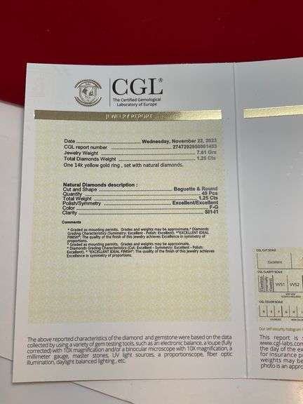CERTIFIED 14K YELLOW GOLD AND DIAMOND BAND. 1.25 CARAT