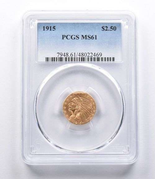 MS61 1915 $2.50 Indian Head Gold Quarter Eagle PCGS