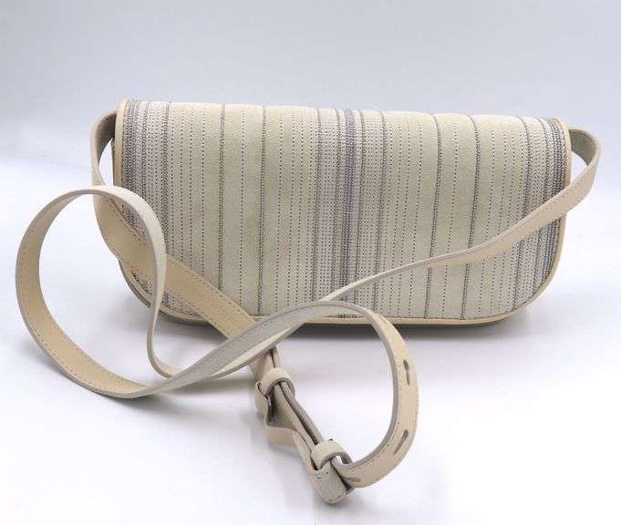 Brunello Cucineli Ecru Suede Monili crossbody bag