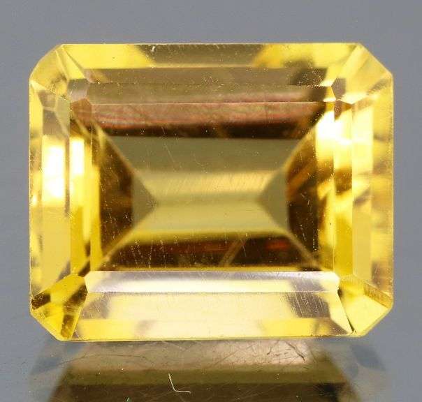 Rich golden 4.72ct emerald cut Citrine