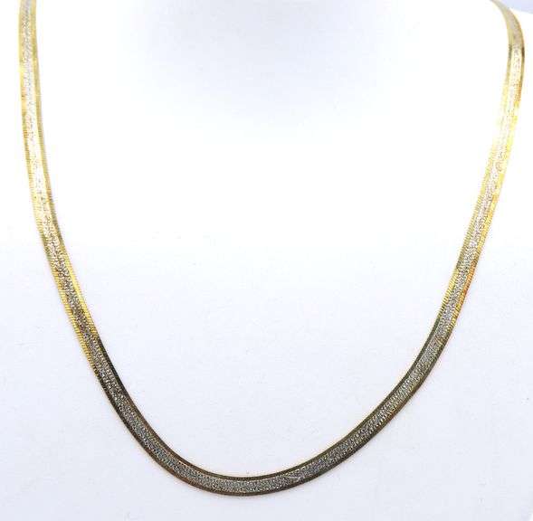 Italian 925 sterling silver herringbone chain necklace