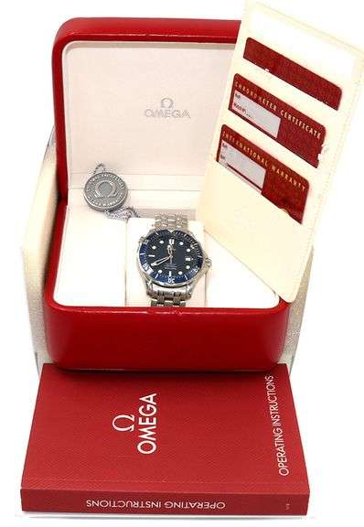 OMEGA Seamaster 29208091, 41mm, Blue Wave Dial, Stainless Steel W/ Box & Papers
