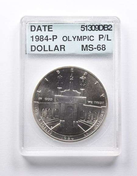 MS68 PL 1984-P Olympic Commemorative $1 Accugrade Collectible Slab!