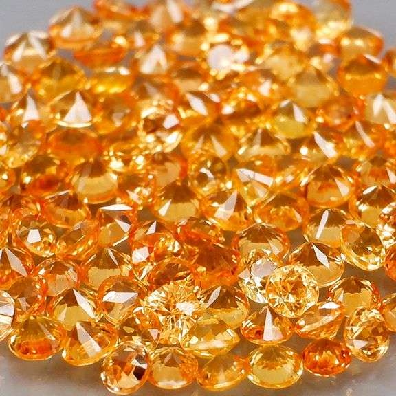 Fantastic 3.41ct diamond cut yellow Sapphire set