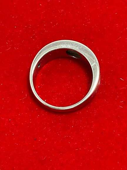 MEN'S CERTIFIED 14K WHITE GOLD AND DIAMOND BAND