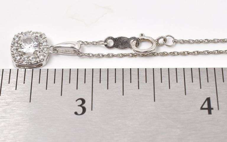 Sterling Silver CZ Pendant Necklace