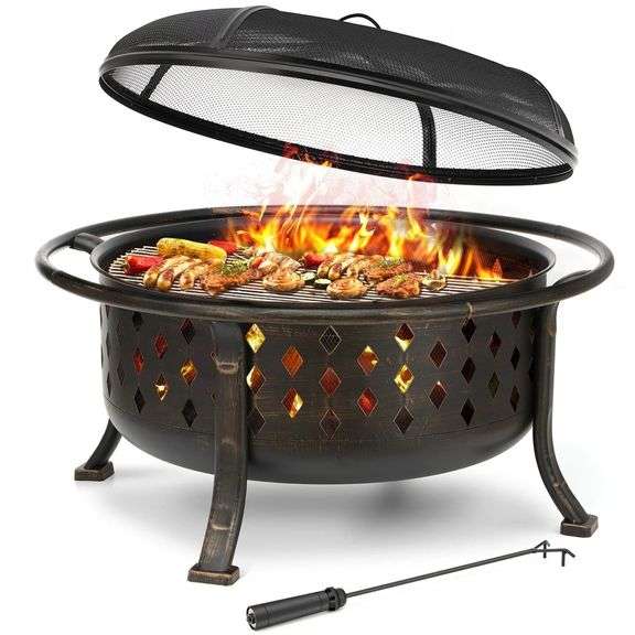 36-Inch Outdoor Wood-Burning Fire Pit