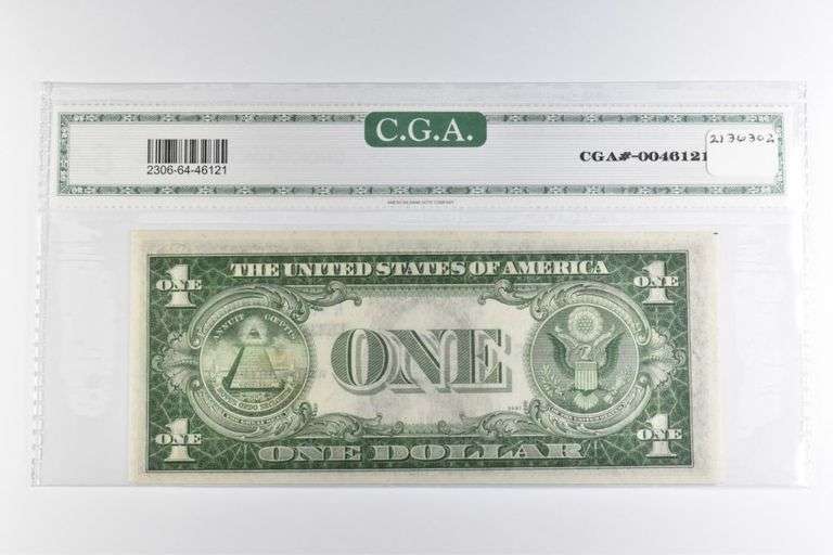 CGAI Gem Unc 64 $1 1935-A US Silver Cert North Africa Yellow FR-2306