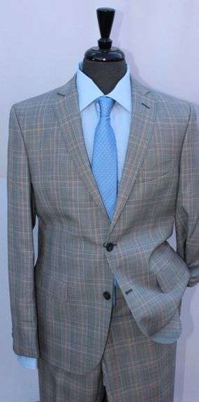 Handsome Glen Plait Slim Fit  Suit, Made in Italy