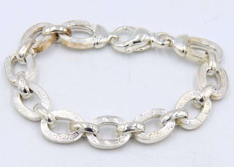 925 Sterling silver oval link Versache style bracelet
