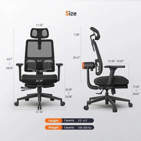 Newtral MagicH BP Ergonomic Chair with Footrest