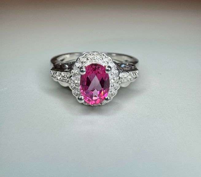 Phenomenal Looking Solid .925 Sterling Silver Natural Pink Topaz Ring