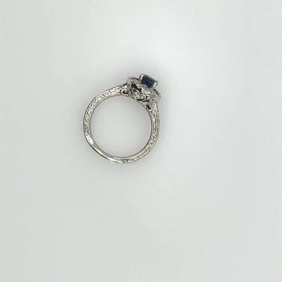 Blue Saphire and Diamond Ring