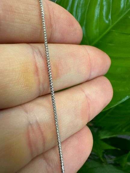 10k White Gold Solid Franco Wheat Rope Chain 1mm Necklace 22"