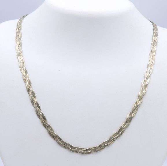 Italian vintage 925 sterling silver braided necklace