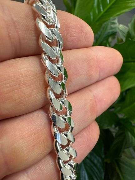 Sterling Silver Solid Miami Cuban Link Chain 9.2mm 925 Italy Heavy Curb Bracelet 8" Inch