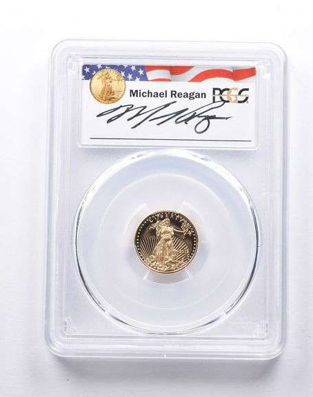 PR69 DCAM 2018-W $5 American Gold Eagle Michael Reagan Signed PCGS