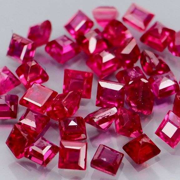 Outstanding 2.16ct 35 piece princess cut Ruby set
